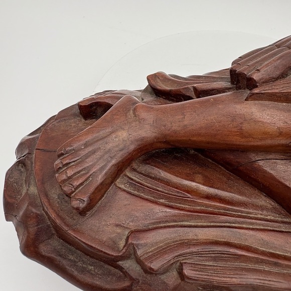 19th‎ Century Chinese Root Art Carving Of Oni Buddha 11" Hardwood - Picture 11 of 11